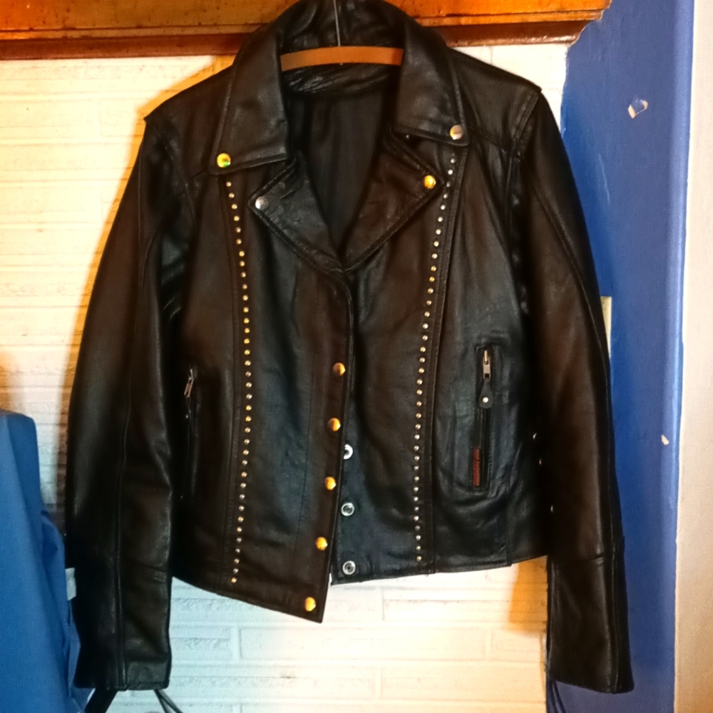 Hot Leathers Studded Leather Biker Jacket